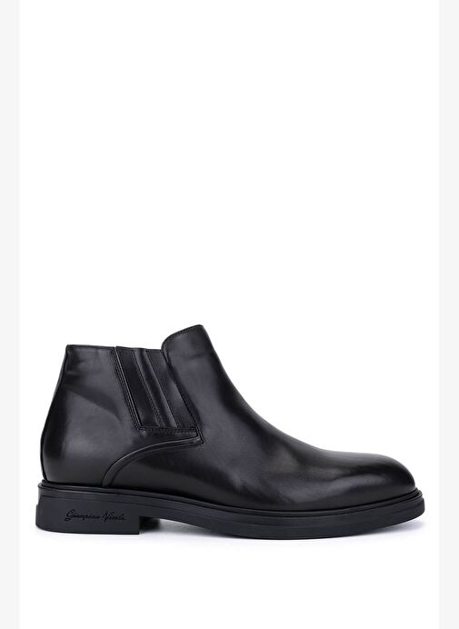 Giampiero Nicola Erkek Hakiki Deri Siyah Bot - Görsel 2