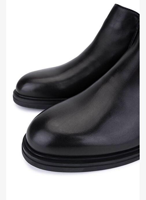 Giampiero Nicola Erkek Hakiki Deri Siyah Bot - Görsel 4