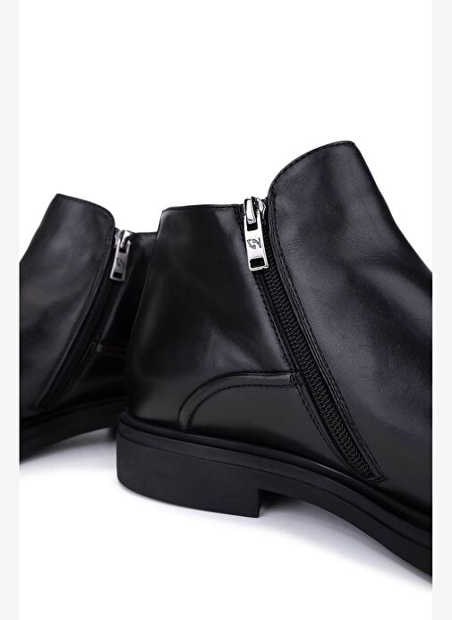Giampiero Nicola Erkek Hakiki Deri Siyah Bot - Görsel 6