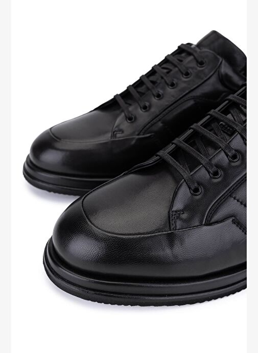 Giampiero Nicola Erkek Hakiki Deri Siyah Casual Ayakkabı - Görsel 4