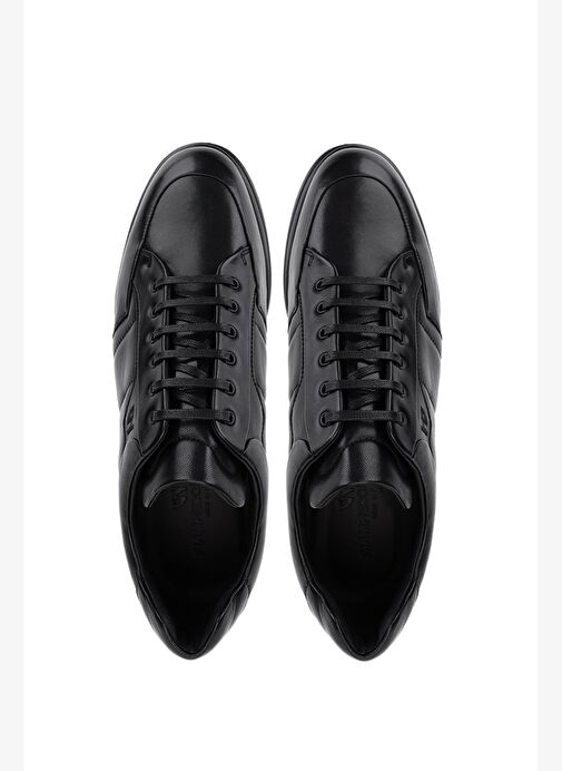 Giampiero Nicola Erkek Hakiki Deri Siyah Casual Ayakkabı - Görsel 6