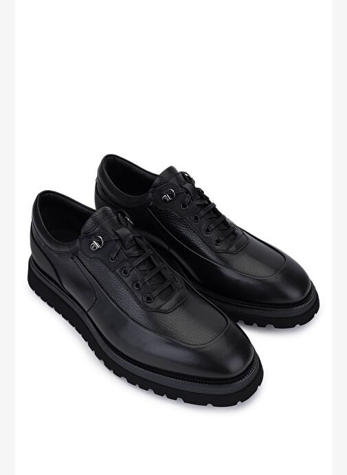 Giampiero Nicola Erkek Hakiki Deri Siyah Casual Ayakkabı - Görsel 3