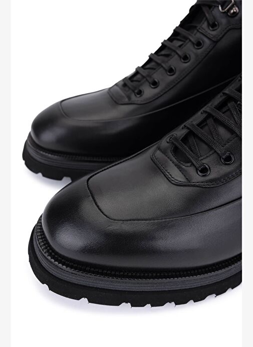 Giampiero Nicola Erkek Hakiki Deri Siyah Bot - Görsel 4