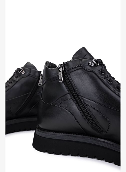 Giampiero Nicola Erkek Hakiki Deri Siyah Bot - Görsel 6