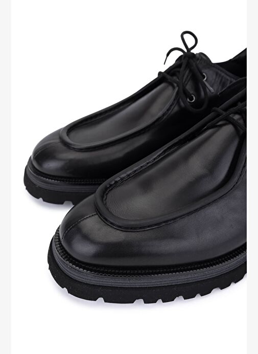 Giampiero Nicola Erkek Hakiki Deri Siyah Casual Ayakkabı - Görsel 4