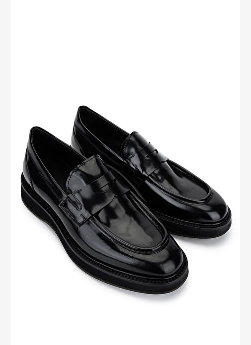 Giampiero Nicola Erkek Hakiki Deri Siyah Casual Ayakkabı - Görsel 3