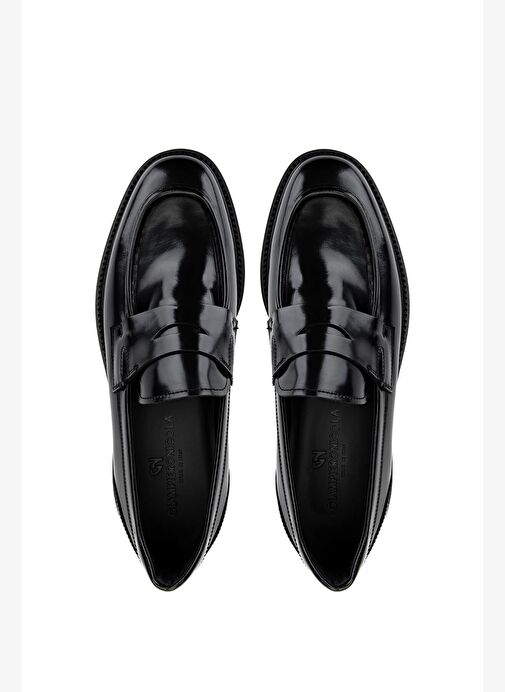 Giampiero Nicola Erkek Hakiki Deri Siyah Casual Ayakkabı - Görsel 6