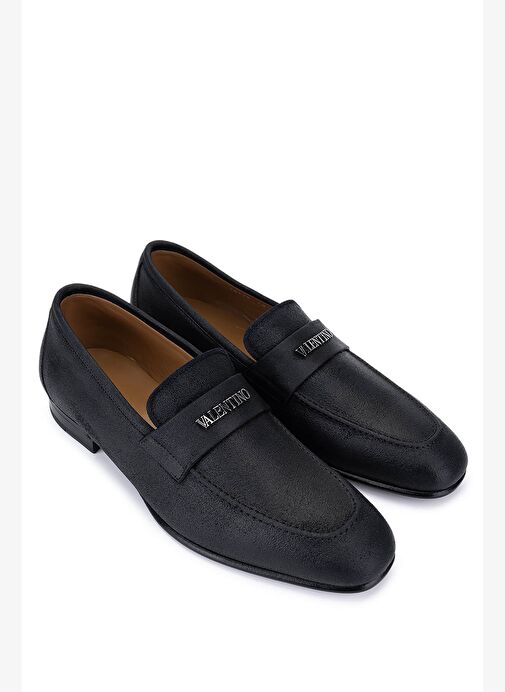 VALENTINO Erkek Hakiki Deri Siyah Loafer Ayakkabı - Görsel 3