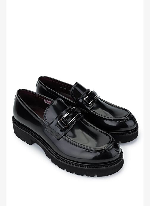 VALENTINO Erkek Hakiki Deri Siyah Loafer Ayakkabı - Görsel 3