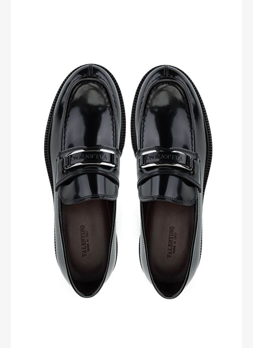 VALENTINO Erkek Hakiki Deri Siyah Loafer Ayakkabı - Görsel 6