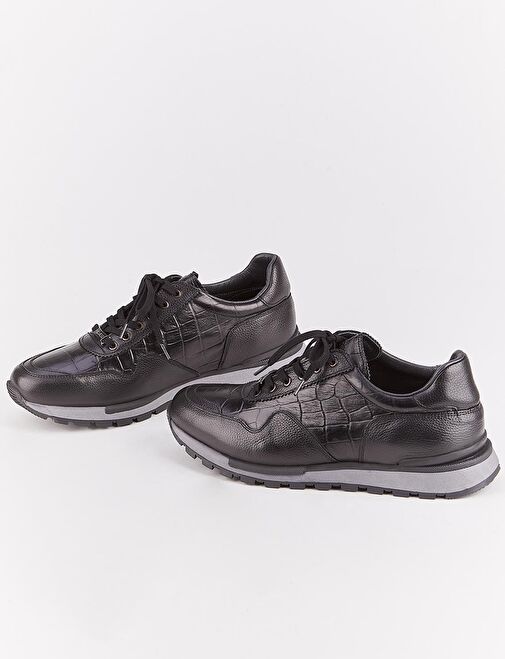 Cabani Ayakkabı Siyah Erkek Deri Sneaker 12670 - Görsel 5