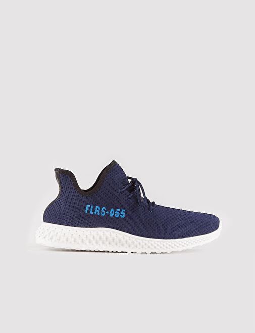 Yazı Motifli Triko Lacivert Bağcıklı Erkek Spor Ayakkabı - Görsel 2