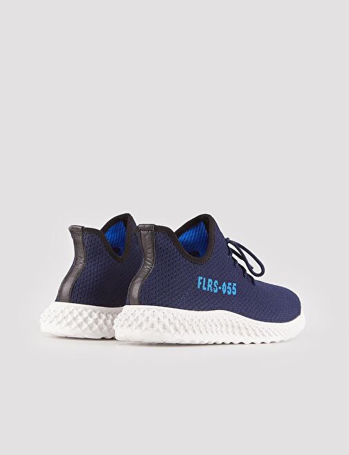Yazı Motifli Triko Lacivert Bağcıklı Erkek Spor Ayakkabı - Görsel 4