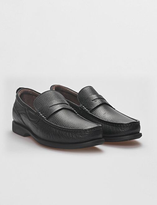 Hakiki Deri Siyah Erkek Günlük Ayakkabı - Görsel 3