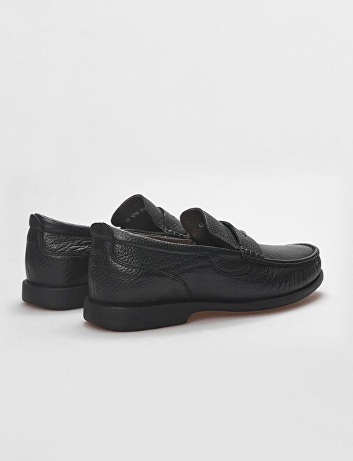 Hakiki Deri Siyah Erkek Günlük Ayakkabı - Görsel 4