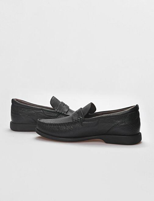 Hakiki Deri Siyah Erkek Günlük Ayakkabı - Görsel 5