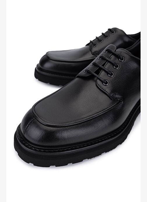 Rossi Erkek Hakiki Deri Siyah Casual Ayakkabı - Görsel 4