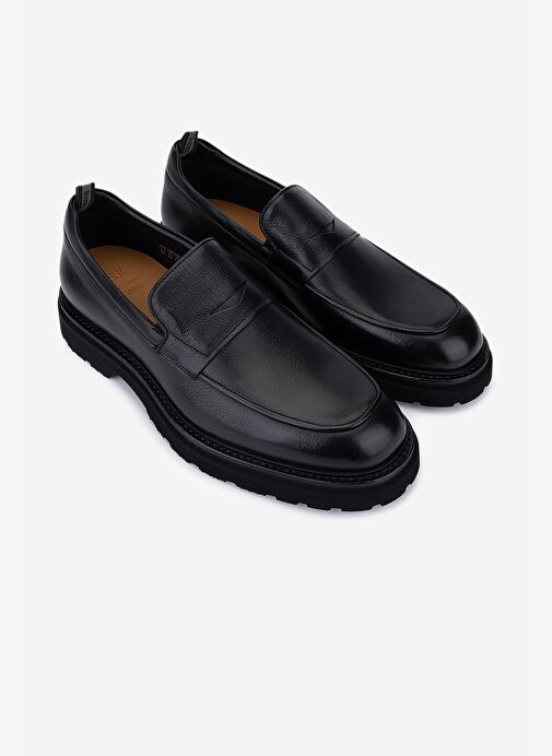 Rossi Erkek Hakiki Deri Siyah Loafer Ayakkabı - Görsel 3