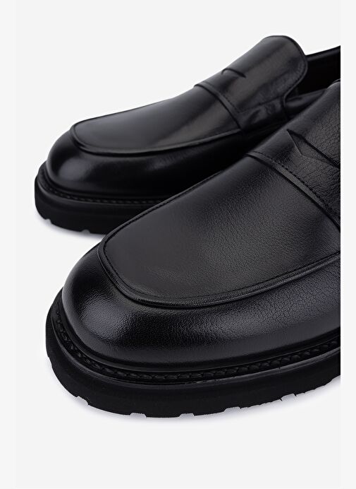 Rossi Erkek Hakiki Deri Siyah Loafer Ayakkabı - Görsel 4