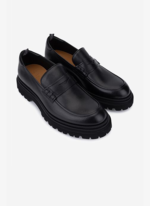 Rossi Erkek Hakiki Deri Siyah Loafer Ayakkabı - Görsel 3