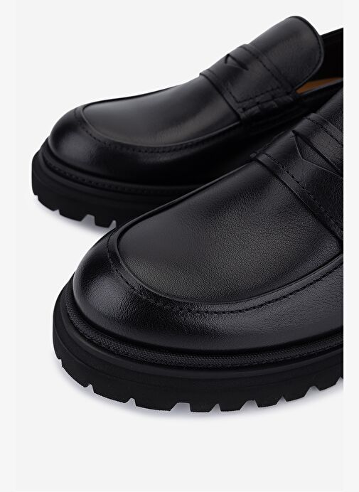 Rossi Erkek Hakiki Deri Siyah Loafer Ayakkabı - Görsel 4