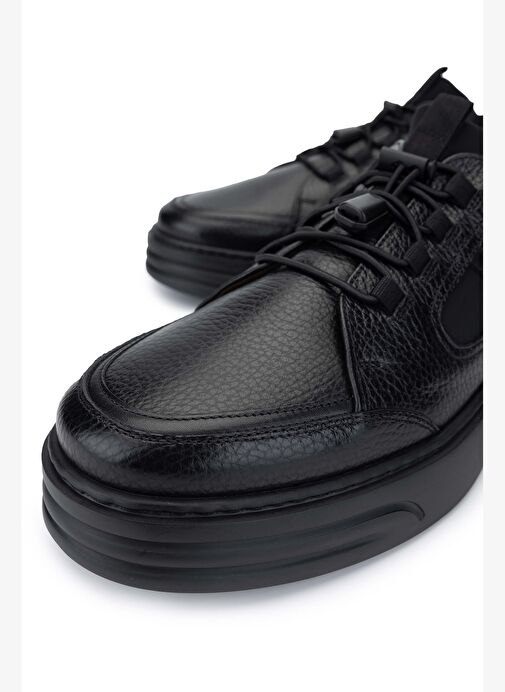 Rossi Erkek Deri & Tekstil Siyah Casual Ayakkabı - Görsel 4