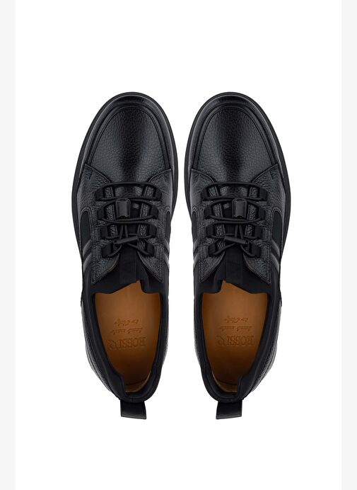 Rossi Erkek Deri & Tekstil Siyah Casual Ayakkabı - Görsel 6