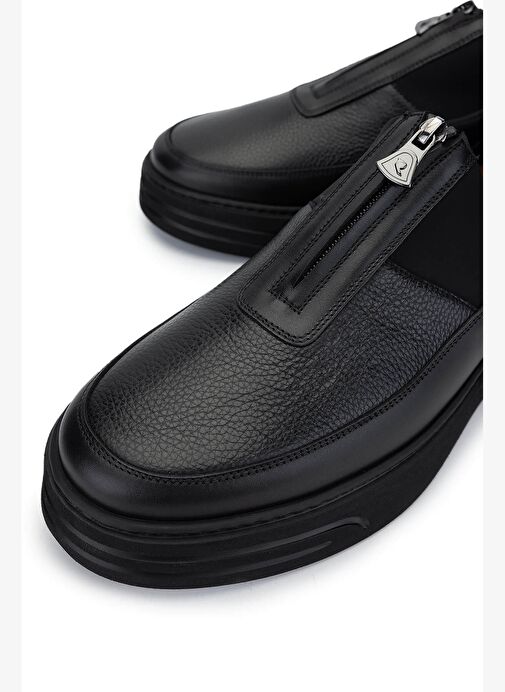Rossi Erkek Deri & Tekstil Siyah Casual Ayakkabı - Görsel 4