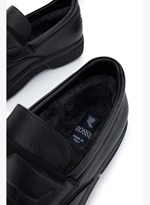 Rossi Erkek Hakiki Deri Siyah Casual Ayakkabı - Görsel 5