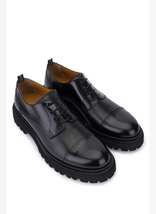 Rossi Erkek Hakiki Deri Siyah Casual Ayakkabı - Görsel 3