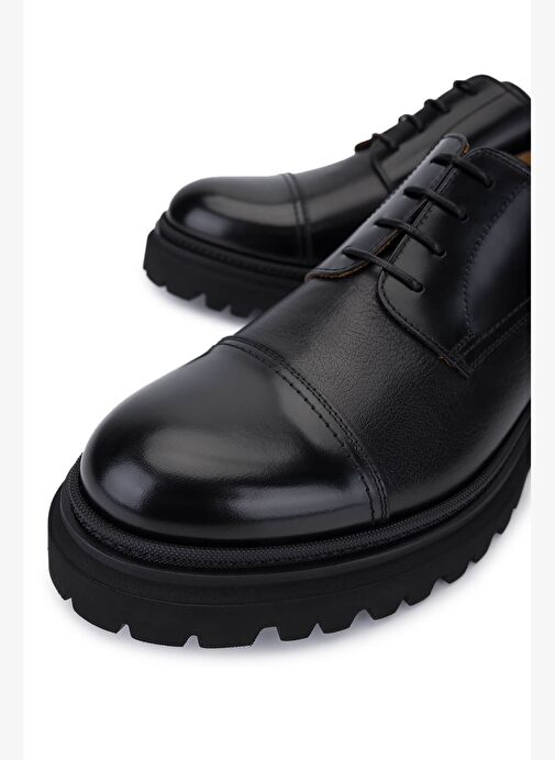 Rossi Erkek Hakiki Deri Siyah Casual Ayakkabı - Görsel 4