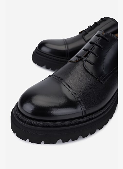 Rossi Erkek Hakiki Deri Siyah Casual Ayakkabı - Görsel 4