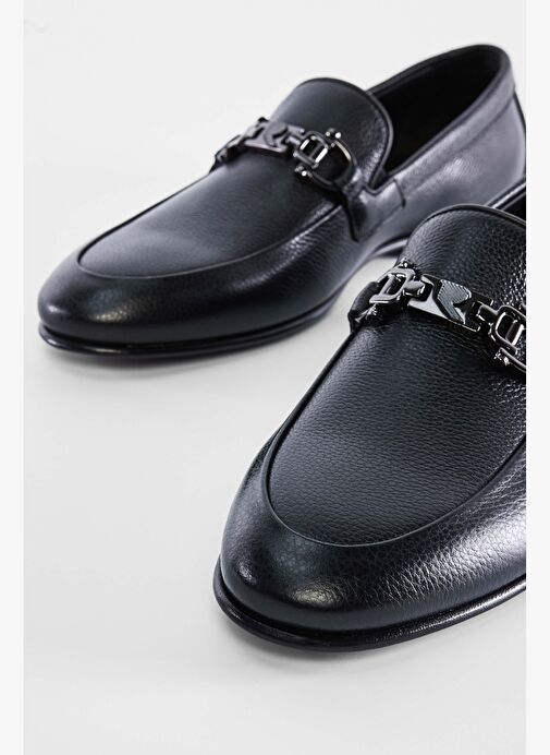 Rossi Erkek Hakiki Deri Siyah Makosen Ayakkabı - Görsel 5