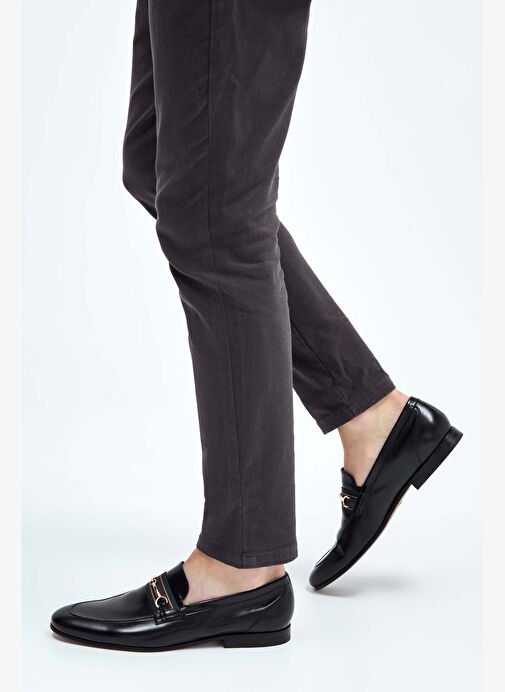 Rossi Erkek Hakiki Deri Siyah Makosen Ayakkabı - Görsel 2