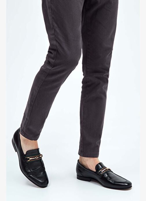 Rossi Erkek Hakiki Deri Siyah Makosen Ayakkabı - Görsel 3