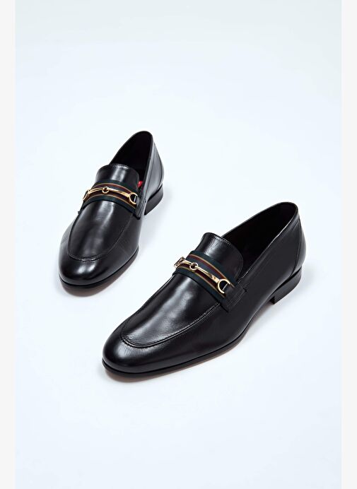 Rossi Erkek Hakiki Deri Siyah Makosen Ayakkabı - Görsel 6