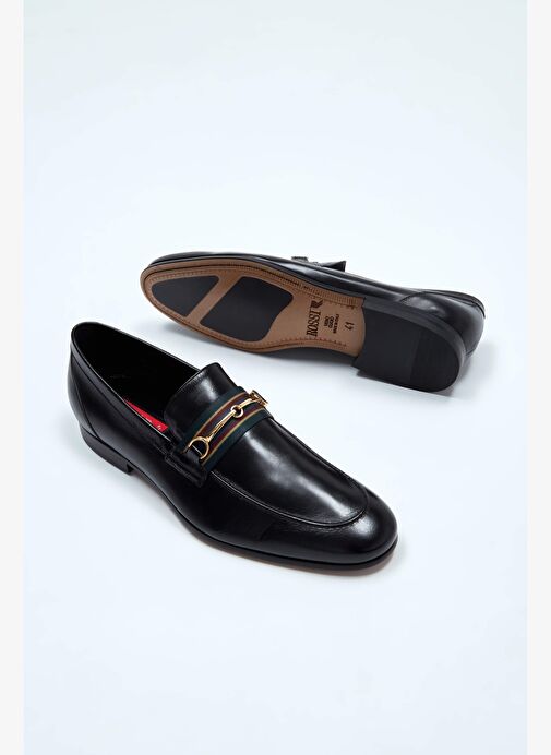 Rossi Erkek Hakiki Deri Siyah Makosen Ayakkabı - Görsel 8