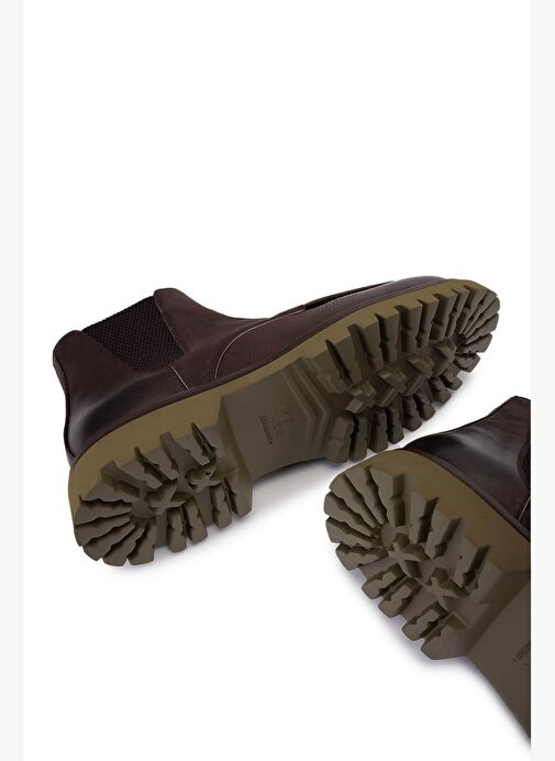 Rossi Erkek Hakiki Deri Kahverengi Casual Bot - Görsel 5