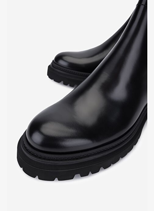 Rossi Erkek Hakiki Deri Siyah Casual Bot - Görsel 4