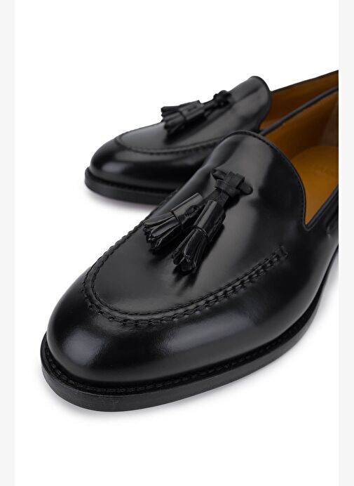 Rossi Kadın Hakiki Deri Siyah Loafer Ayakkabı - Görsel 4