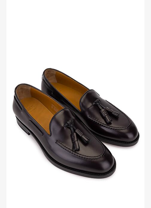 Rossi Kadın Hakiki Deri Bordo Loafer Ayakkabı - Görsel 3