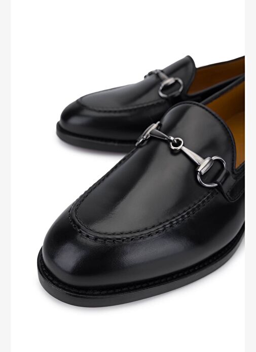 Rossi Kadın Hakiki Deri Siyah Loafer Ayakkabı - Görsel 4