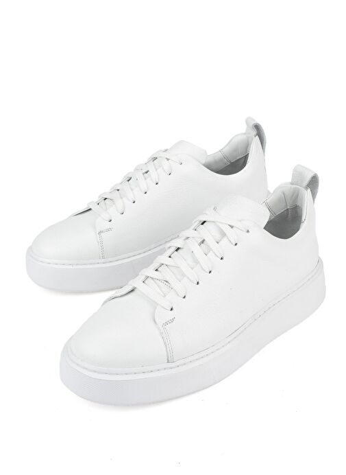 Ziya, Erkek Hakiki Deri Sneaker 1511026Z875Y Beyaz - Görsel 7