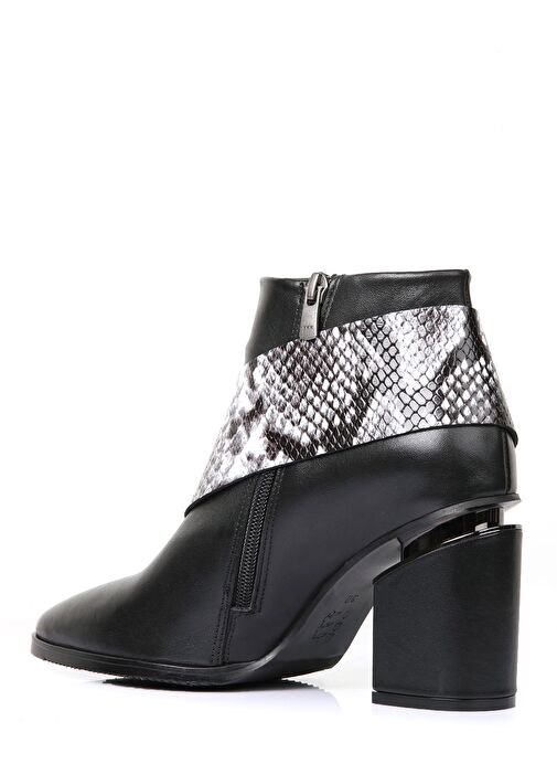 Kiana Gerçek Deri Kadın Topuklu Bot Siyah Yılan - Görsel 4