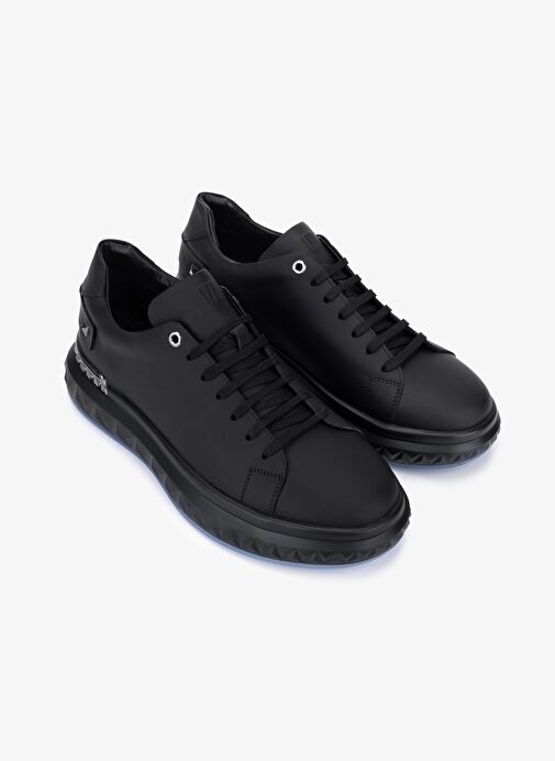 Valmenti Erkek Hakiki Deri Siyah Sneakers & Spor Ayakkabı - Görsel 3