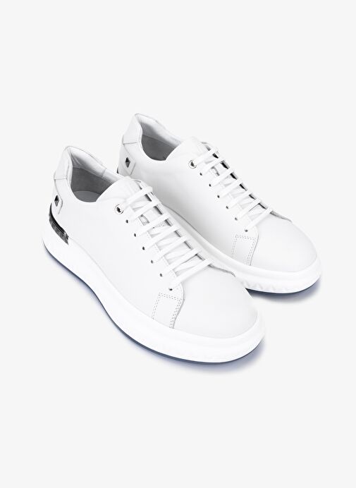 Valmenti Erkek Hakiki Deri Beyaz Sneakers & Spor Ayakkabı - Görsel 3