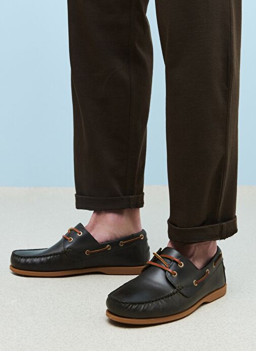 Ziya, Erkek Hakiki Deri Ayakkabı 1511007ZD1001 Haki - Görsel 2