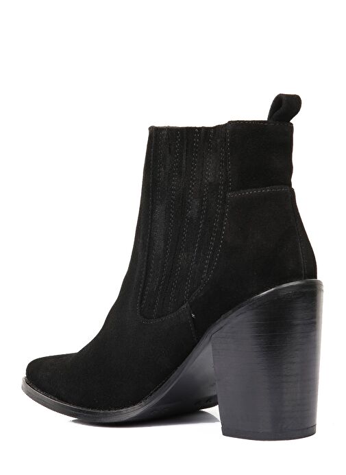 Nemesis Gerçek Deri Kadın Bot Siyah Süet - Görsel 3