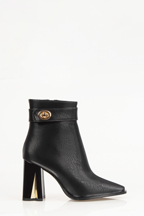 Nemesis Fermuarlı Topuklu Kadın Bot Siyah - Görsel 2