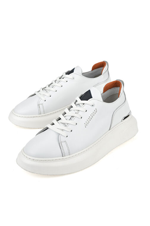 Ziya, Erkek Hakiki Deri Sneaker 151987Z024 Beyaz - Görsel 7